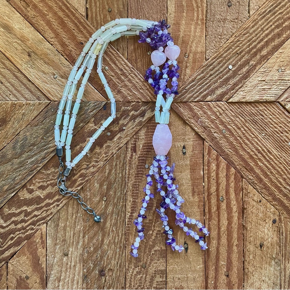 Jay King Mine Finds DTR Desert Rose Trading Sterling and Stone Tassel Necklace